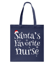 Load image into Gallery viewer, Santa's Favorite Nurse Basketweave Tote Bag