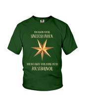 Load image into Gallery viewer, Christmas Star Swedish Julstarnor Black T-Shirt Youth Tee