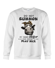 Load image into Gallery viewer, My Inner Heifer Doesn&#39;t Play Nice Funny Quote T-Shirt Sweatshirt