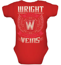 Load image into Gallery viewer, Wright Blood Runs Through Veins Black Quote Name T-Shirt Baby Onesie
