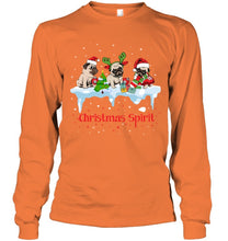 Load image into Gallery viewer, Pug Christmas Gift Black T-Shirt Unisex Long Sleeve