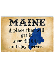 Load image into Gallery viewer, Maine A Place That Will Get In Your Blood Horizontal Poster