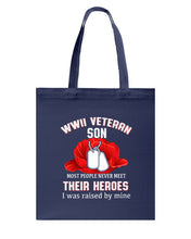 Load image into Gallery viewer, Wwii Veteran Gift For Veteran Dad Quote T-Shirt Basketweave Tote Bag