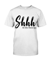 Load image into Gallery viewer, Shut The F Funny Quote T-Shirt Basketweave Tote Bag