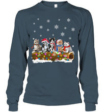 Load image into Gallery viewer, Cat - Trunk Snow Xmas Black T-Shirt Unisex Long Sleeve