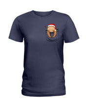 Load image into Gallery viewer, Pocket Slothmas Christmas Gift Funny T-Shirt Ladies Tee