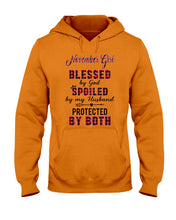 Load image into Gallery viewer, November Girl Blessed By Girl Spoiled By Husband Quote T-Shirt Hoodie