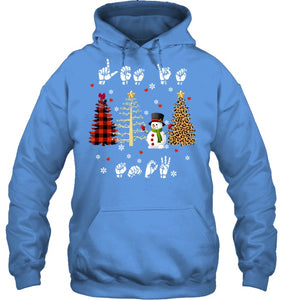 Let It Snow Christmas Snowman Asl Gift Tee Hoodie