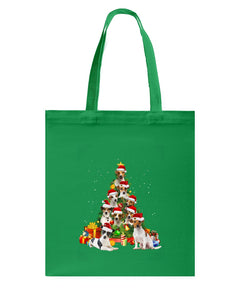 Jack Russell Christmas Gift For Christmas T-Shirt Basketweave Tote Bag