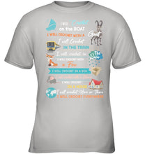 Load image into Gallery viewer, Crocheting Everywhere Black Quote T-Shirt Youth Tee