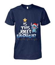 Load image into Gallery viewer, Cute Stitch Is This Jolly Enough Christmas Gift Tee Guys Tee