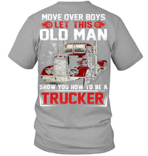 Load image into Gallery viewer, Old Trucker Move Over Boys Black T-Shirt Guys V-Neck