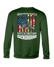 Load image into Gallery viewer, Never Underestimate A Grandpa Black T-Shirt Sweatshirt