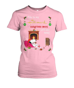 This Is My Hallmark Christmas Movie Watching T-Shirt Snoopy Gift Ladies Tee