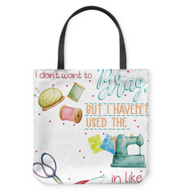 Load image into Gallery viewer, Brag Sean Ripper In Two Minutes Funny T-Shirt Basketweave Tote Bag
