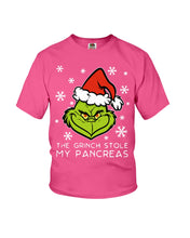 Load image into Gallery viewer, The Grinch Stole My Pancreas Youth Tee