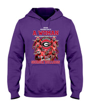 Load image into Gallery viewer, A Woman Loves Georgia Bulldogs Custom Tee Hoodie