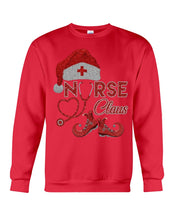 Load image into Gallery viewer, Merry Christmas Nurse Claus Black T-Shirt Sweatshirt