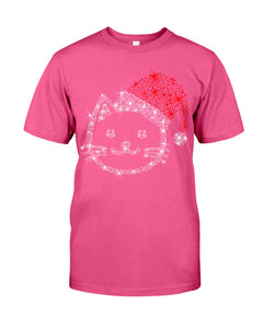 Cute Cat Face Christmas Gift For Cat Lovers T-Shirt Guys Tee