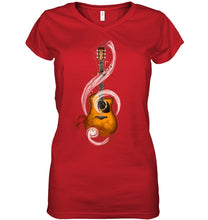 Load image into Gallery viewer, Guitar Note Ladies V-Neck