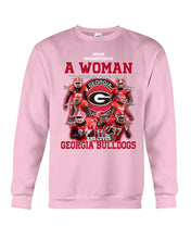 Load image into Gallery viewer, A Woman Loves Georgia Bulldogs Custom Tee Sweatshirt