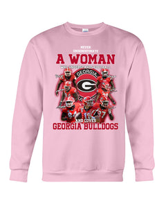 A Woman Loves Georgia Bulldogs Custom Tee Sweatshirt