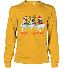 Load image into Gallery viewer, Pug Christmas Gift Black T-Shirt Unisex Long Sleeve
