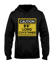 Load image into Gallery viewer, Caution 9&#39;6&#39;&#39; Long Cocktainer Black T-Shirt Hoodie