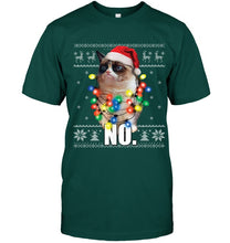 Load image into Gallery viewer, Grumpy Cat Ugly Sweater Christmas Lights Shirt Guys Tee