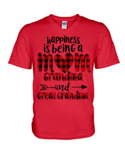 Load image into Gallery viewer, Happiness Is Being A Mom Grandma And Great Grandma Guys V-Neck