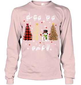 Let It Snow Christmas Snowman Asl Gift Tee Unisex Long Sleeve