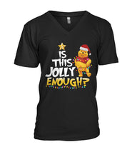 Load image into Gallery viewer, Winnie The Pooh Jolly Enough Funny Christmas Gift T-Shirt Guys V-Neck