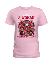 Load image into Gallery viewer, A Woman Loves Georgia Bulldogs Custom Tee Ladies Tee