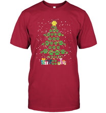 Load image into Gallery viewer, Cute Dog Paws Christmas Tree Shirt Guys Tee