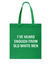 Load image into Gallery viewer, Old White Men Black Quote T-Shirt Basketweave Tote Bag