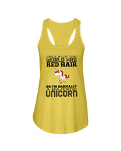 Load image into Gallery viewer, Redhead Unicorn Gift For Fans Funny T-Shirt Ladies Flowy Tank