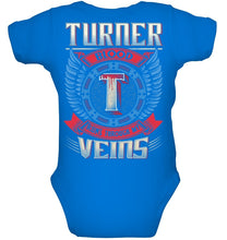 Load image into Gallery viewer, Turner Blood Runs Through Veins Black Quote Name T-Shirt Baby Onesie