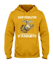 Load image into Gallery viewer, Camp Pendleton Earned Black T-Shirt Hoodie