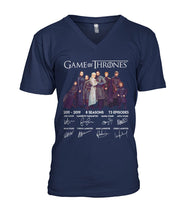 Load image into Gallery viewer, Game Of Throne Autograph 8 Years Anniversary T-Shirtr Guys V-Neck