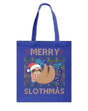 Load image into Gallery viewer, Merry Slothmas Christmas Gift For Kids Family Gift T-Shirt Basketweave Tote Bag