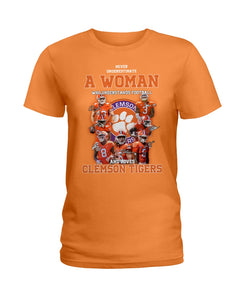 A Woman Loves Clemson Tigers Gift For Fans T-Shirt Ladies Tee