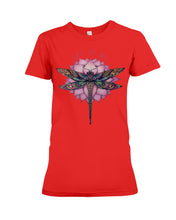 Load image into Gallery viewer, Let It Be Dragonfly Lotus Ladies Tee