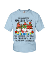 Load image into Gallery viewer, Swedish Christmas Gnome Cute Gift Tee Youth Tee