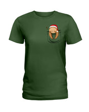 Load image into Gallery viewer, Pocket Slothmas Christmas Gift Funny T-Shirt Ladies Tee