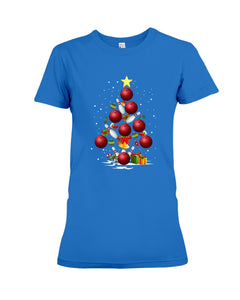 Bowling   Bowling Christmas Tree Christmas T-Shirt Ladies Tee