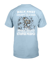 Load image into Gallery viewer, Grumpy Old Man Anger Issue For Stupid People Black T-Shirt Guys Tee
