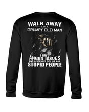 Load image into Gallery viewer, Grumpy Old Man Anger Issue For Stupid People Black T-Shirt Sweatshirt