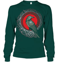 Load image into Gallery viewer, Viking Pattern Raven Mysterious T-Shirt Unisex Long Sleeve