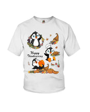 Load image into Gallery viewer, Penguin Happy Thanksgiving Gift For Kids Youth Tee