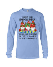Load image into Gallery viewer, Swedish Christmas Gnome Cute Gift Tee Unisex Long Sleeve